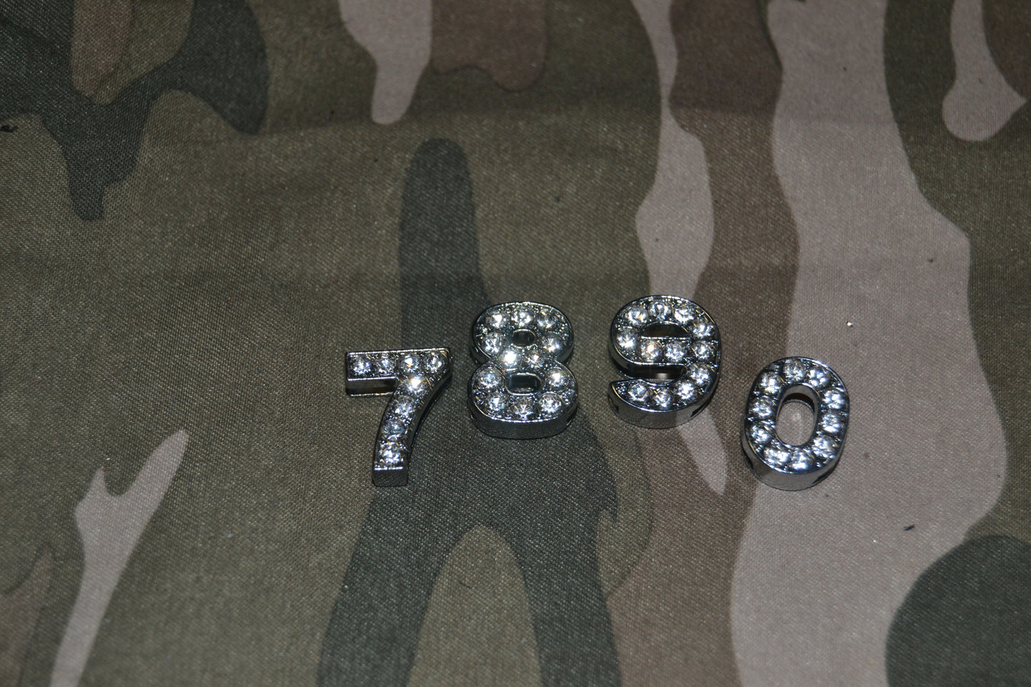 Slide on Rhinestone Numbers 10mm, Your choice:2-Digits. Great Paracord Charms!!!