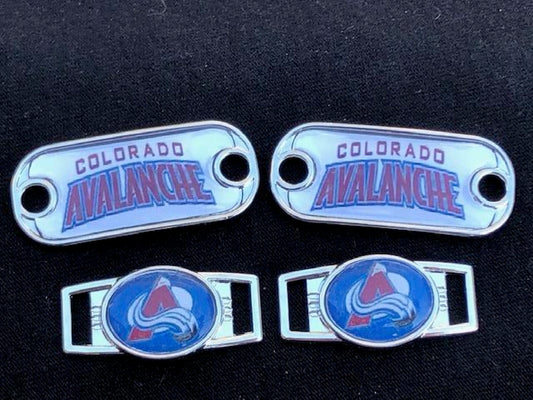2 ~ Colorado Avalanche NHL Paracord Charms Oval or Mini Dog Tag shoelace charms