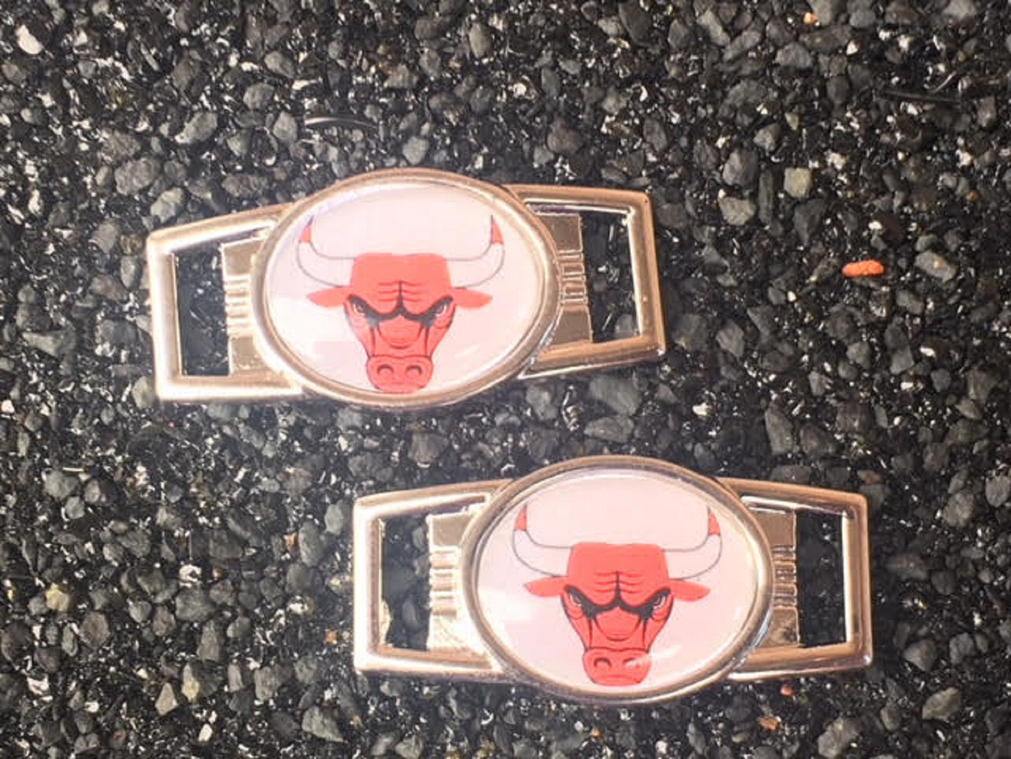 2 ~ Chicago Bulls NBA Charms Oval or Mini Dog Tag shoelace charms