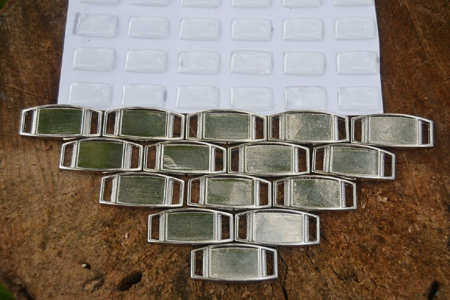 10-100 Blank Rectangle Paracord Charms with Epoxy Stickers, Shoelace Charms!!! USA