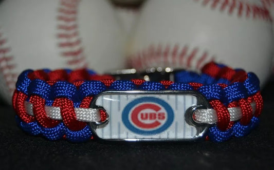 Chicago Cubs Paracord Bracelet w/ MLB Dog Tag and Metal Buckle AWESOME!!!
