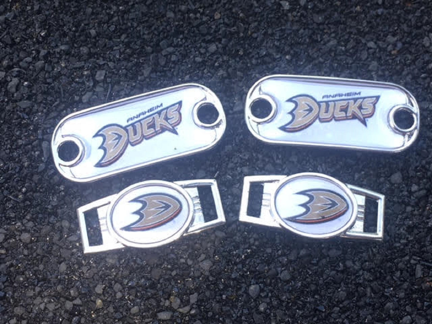 2 ~ Anaheim Ducks NHL Paracord Charms Oval or Mini Dog Tag shoelace charms