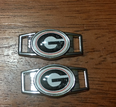 2~Georgia Bulldogs NCAA Paracord Charms Oval or Mini Dog Tag shoelace charms