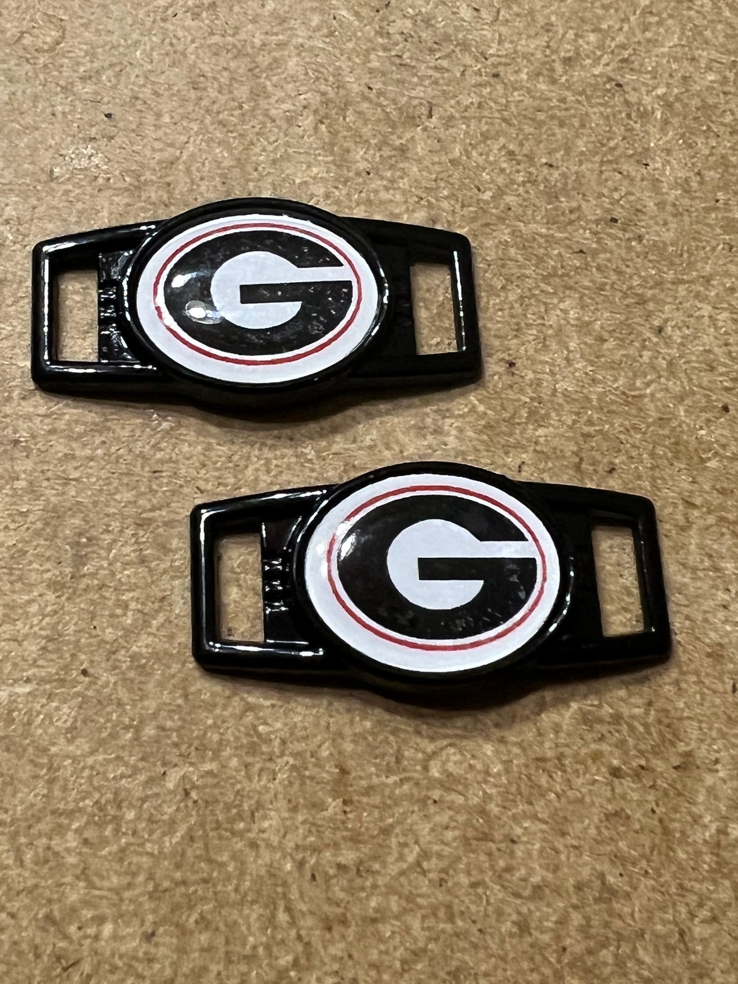 2~Georgia Bulldogs NCAA Paracord Charms Oval or Mini Dog Tag shoelace charms