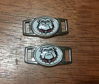 2~Georgia Bulldogs NCAA Paracord Charms Oval or Mini Dog Tag shoelace charms
