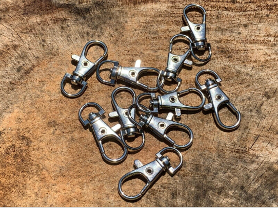 Lots of 25-50-100 Silver Metal Lanyard Snap Hook Swivel Lobster Clasp