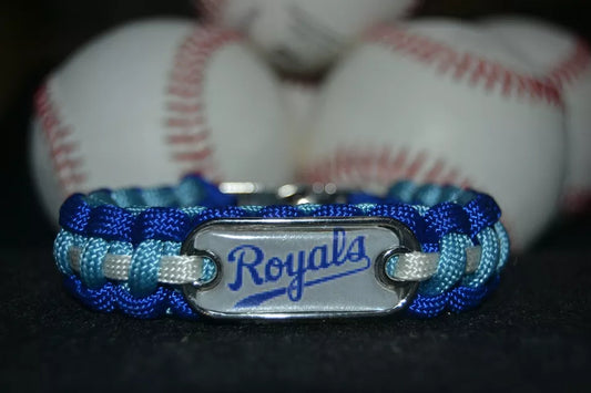 Kansas City Royals Paracord Bracelet w/ MLB Dog Tag and Metal Buckle. AWESOME!!!