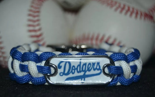 Los Angeles Dodgers Paracord Bracelet w/ MLB Dog Tag and Metal Buckle AWESOME!!!