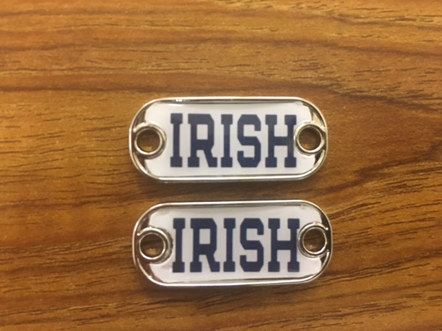 2~Notre Dame Fighting Irish Paracord Charms Oval or Mini Dog Tag shoelace charms