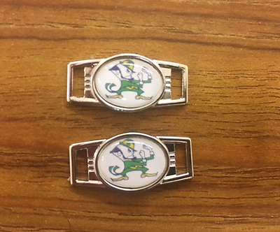 2~Notre Dame Fighting Irish Paracord Charms Oval or Mini Dog Tag shoelace charms