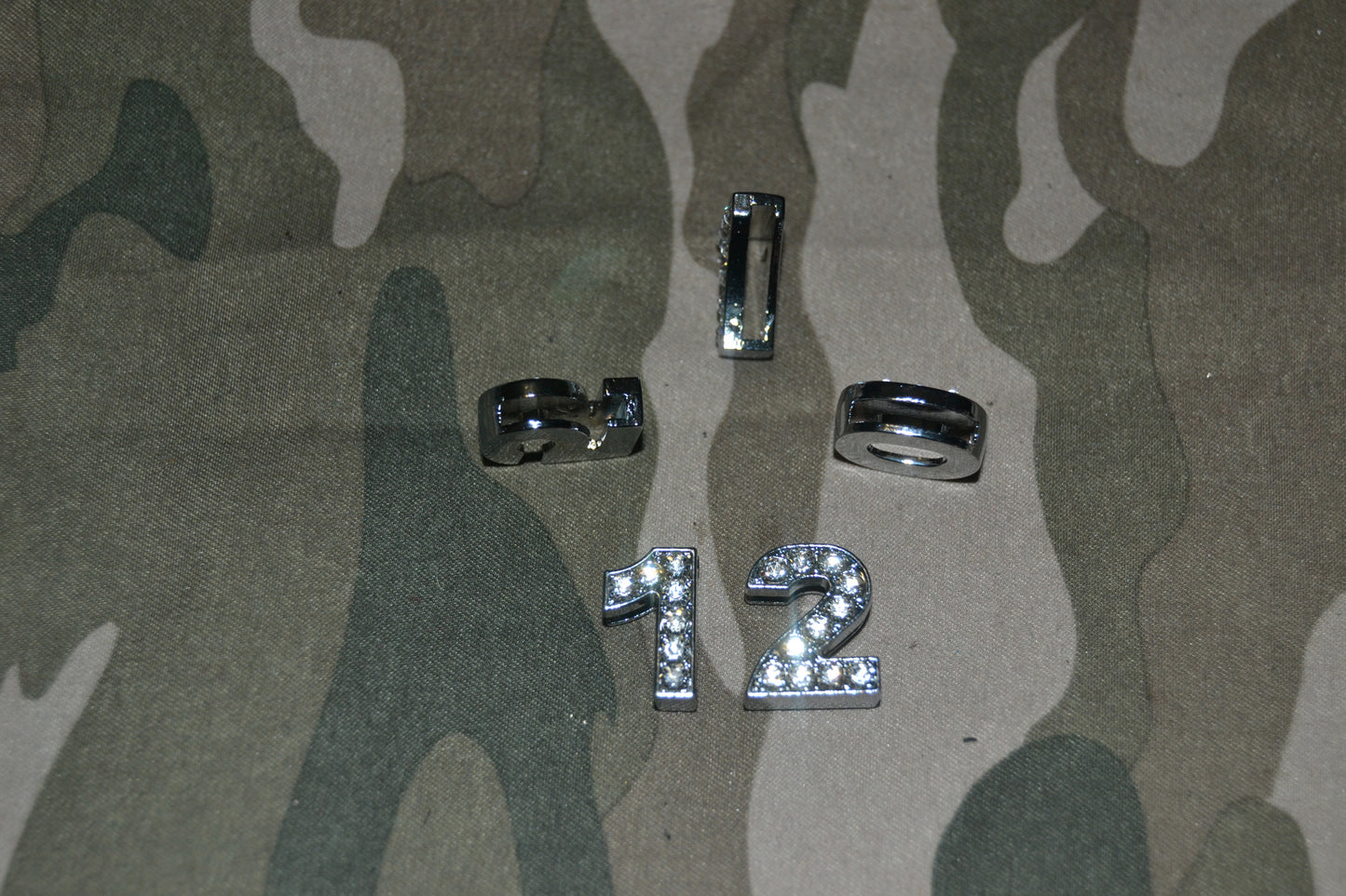 Slide on Rhinestone Numbers 10mm, Your choice:2-Digits. Great Paracord Charms!!!