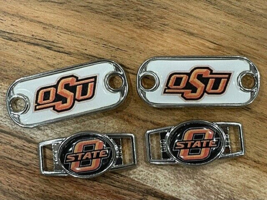 2~Oklahoma St. Cowboys NCAA Paracord Charms Oval or Mini Dog Tag shoelace charms