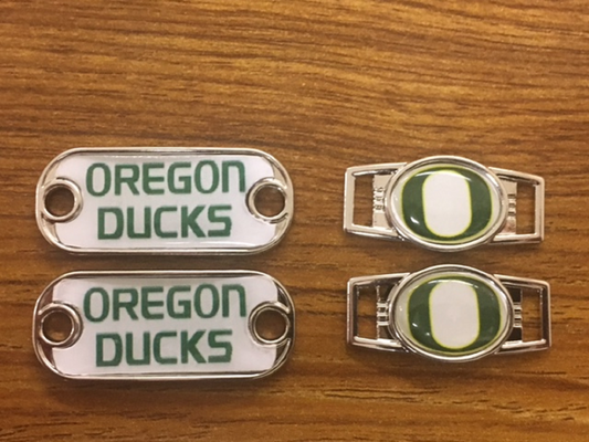 2~Oregon Ducks NCAA Paracord Charms Oval or Mini Dog Tag shoelace charms
