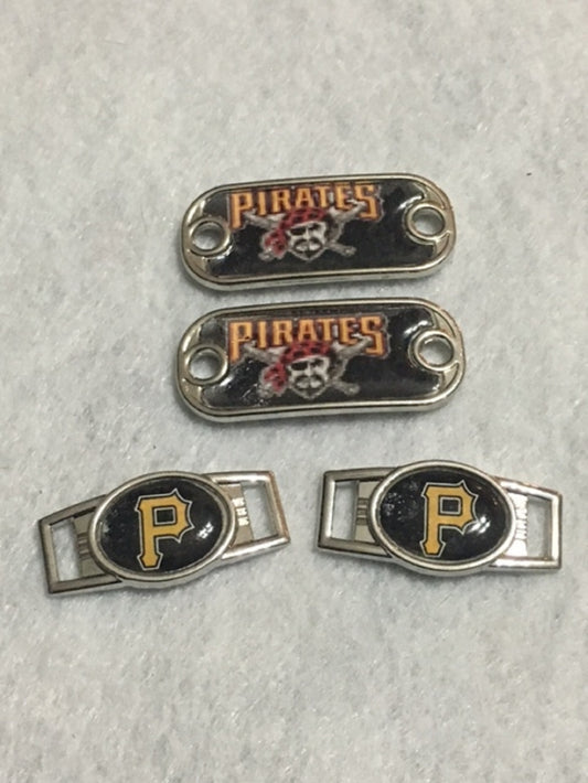 2 ~ Pittsburgh Pirates MLB Paracord Charms Oval or Mini Dog Tag shoelace charms