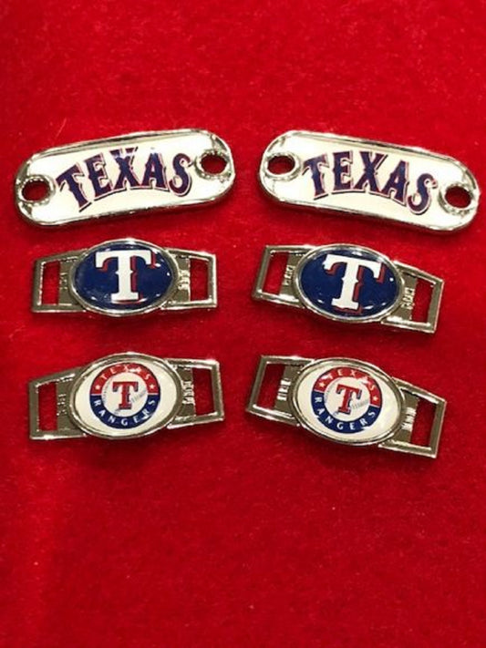 2 ~ Texas Rangers MLB Paracord Charms Oval or Mini Dog Tag shoelace charms