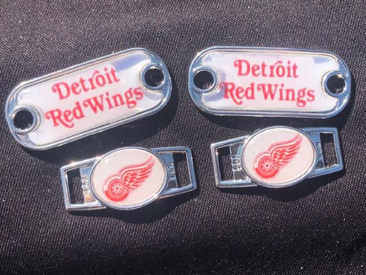 2 ~ Detroit Red Wings NHL Paracord Charms Oval or Mini Dog Tag shoelace charms