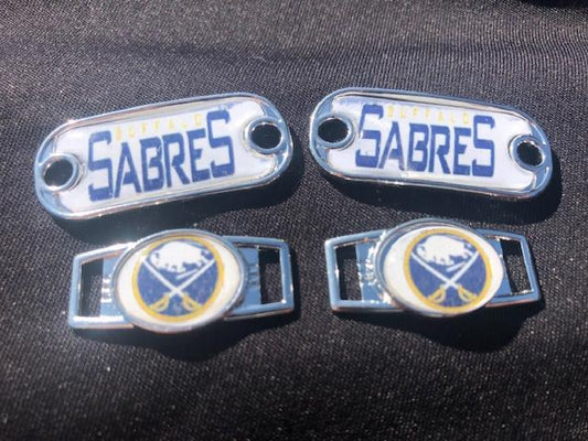 2 ~ Buffalo Sabres NHL Paracord Charms Oval or Mini Dog Tag shoelace charms