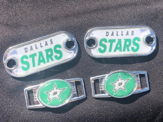 2 ~ Dallas Stars NHL Paracord Charms Oval or Mini Dog Tag shoelace charms