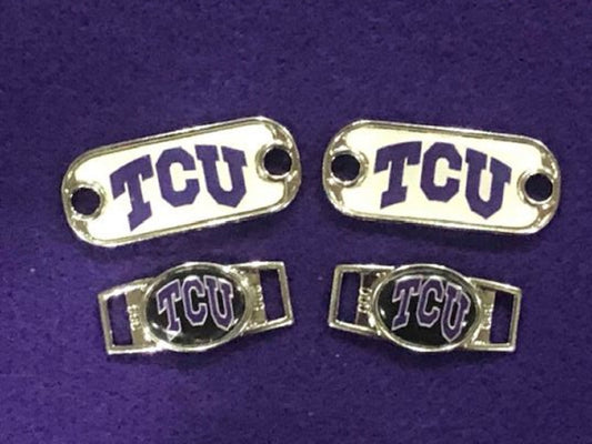 2~TCU Horned Frogs NCAA Paracord Charms Oval or Mini Dog Tag shoelace charms