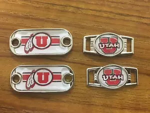 2~Utah Utes NCAA Paracord Charms Oval or Mini Dog Tag shoelace charms