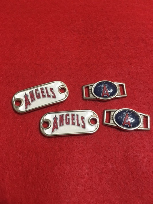 2 ~ Los Angeles Angels MLB Paracord Charms Oval or Mini Dog Tag shoelace charms