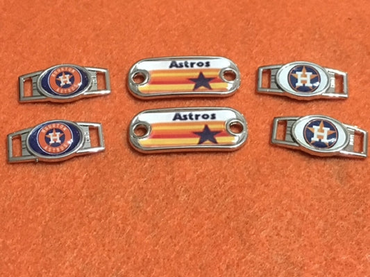 2 ~ Houston Astros MLB Paracord Charms Oval or Mini Dog Tag shoelace charms