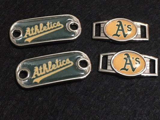 2 ~ Oakland Athletics MLB Paracord Charms Oval or Mini Dog Tag shoelace charms