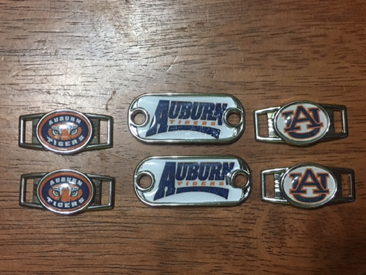 2~Auburn Tigers NCAA Paracord Charms Oval or Mini Dog Tag shoelace charms