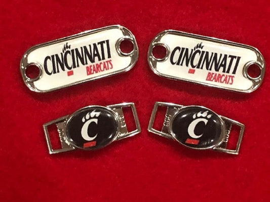 2~Cincinnati Bearcats NCAA Paracord Charms Oval or Mini Dog Tag shoelace charms