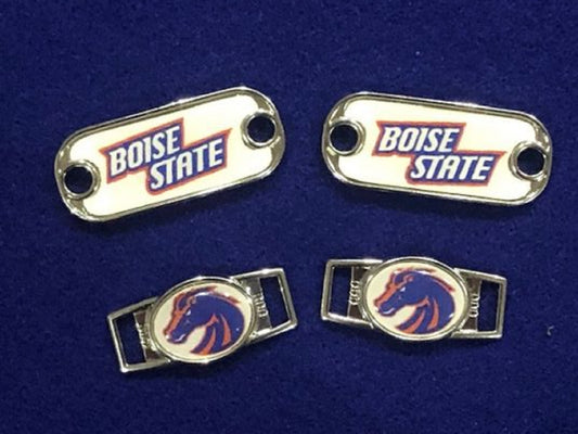 2~Boise St. Broncos NCAA Paracord Charms Oval or Mini Dog Tag shoelace charms