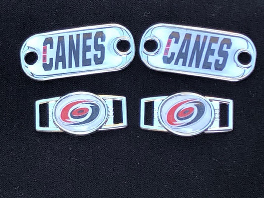 2 ~ Carolina Hurricanes NHL Paracord Charms Oval or Mini Dog Tag shoelace charms