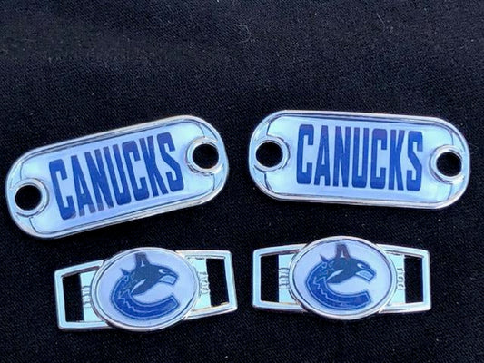 2 ~ Vancouver Cannucks NHL Paracord Charms Oval or Mini Dog Tag shoelace charms