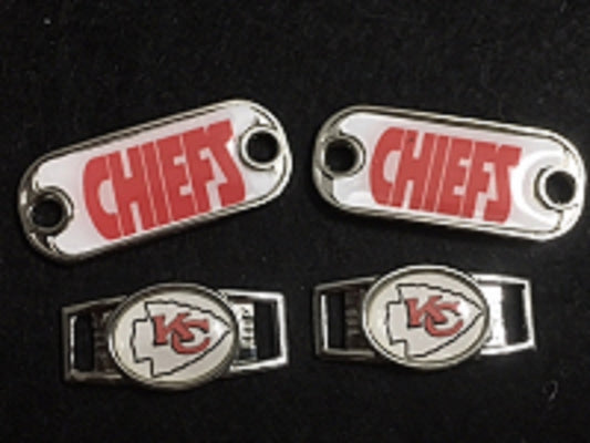 2 ~ Kansas City Chiefs NFL Paracord Charms Oval or Mini Dog Tag shoelace charms