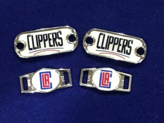 2 ~ Los Angeles Clippers NBA Paracord Charms Oval or Mini Dog Tag shoelace charms