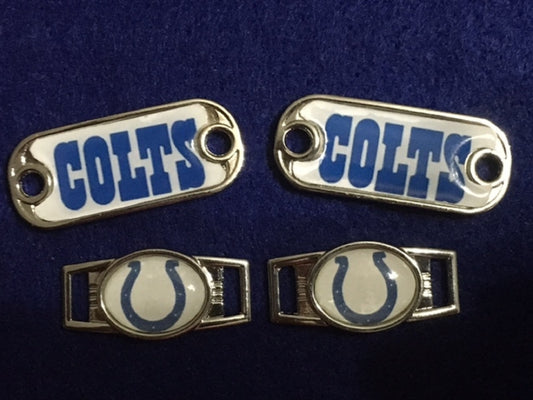 2 ~ Indianapolis Colts NFL Paracord Charms Oval or Mini Dog Tag shoelace charms