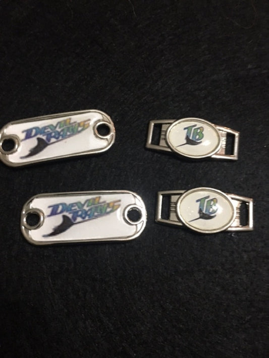 2 ~ Tampa Bay Devil Rays MLB Paracord Charms Oval or Mini Dog Tag shoelace charms