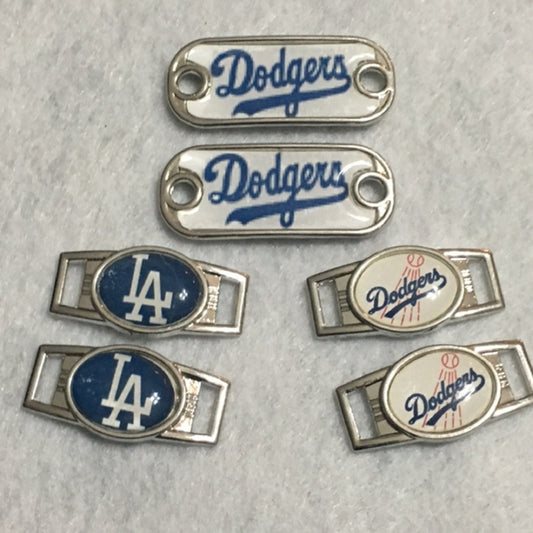 2 ~ Los Angeles Dodgers MLB Paracord Charms Oval or Mini Dog Tag shoelace charms