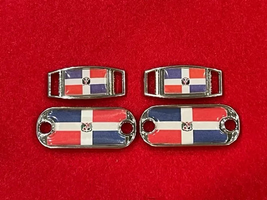 2 - Dominican Republic Flag Paracord Charms.  Rectangles or Mini Dog Tags.