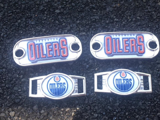 2 ~ Edmonton Oilers NHL Paracord Charms Oval or Mini Dog Tag shoelace charms