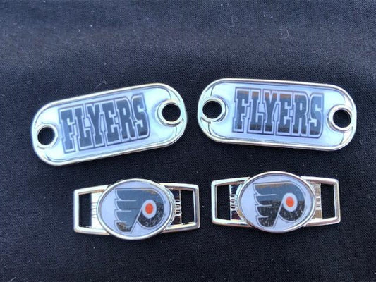 2 ~ Philadelphia Flyers NHL Paracord Charms Oval or Mini Dog Tag shoelace charms