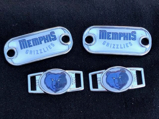 2 ~ Memphis Grizzlies NBA Paracord Charms Oval or Mini Dog Tag shoelace charms