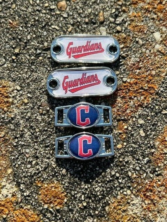 2 ~ Cleveland Guardians MLB Paracord Charms Oval or Mini Dog Tag shoelace charms