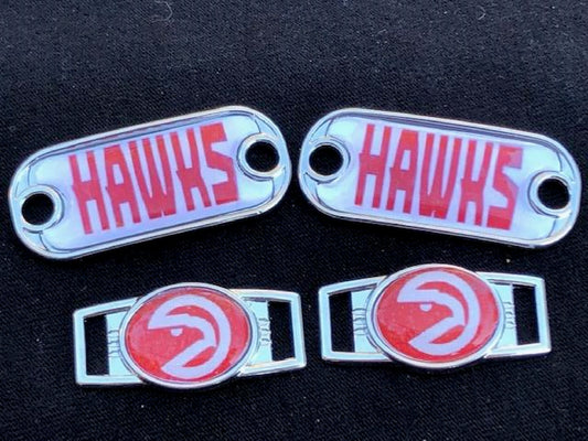 2 ~ Atlanta Hawks NBA Paracord Charms Oval or Mini Dog Tag shoelace charms