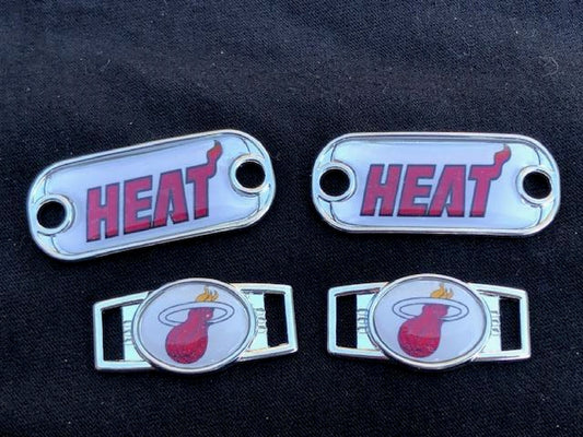 2 ~ Miami Heat NBA Paracord Charms Oval or Mini Dog Tag shoelace charms
