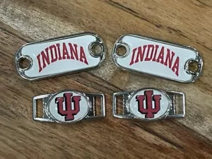 2~Indiana Hoosiers NCAA Paracord Charms Oval or Mini Dog Tag shoelace charms