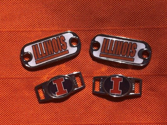 2~Illinois Illini NCAA Paracord Charms Oval or Mini Dog Tag shoelace charms