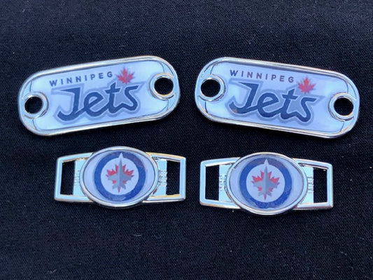 2 ~ Winnipeg Jets NHL Paracord Charms Oval or Mini Dog Tag shoelace charms