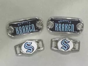 2 ~ Seattle Kraken NHL Paracord Charms Oval or Mini Dog Tag shoelace charms