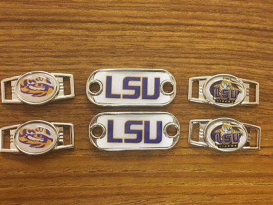 2~LSU Tigers NCAA Paracord Charms Oval or Mini Dog Tag shoelace charms