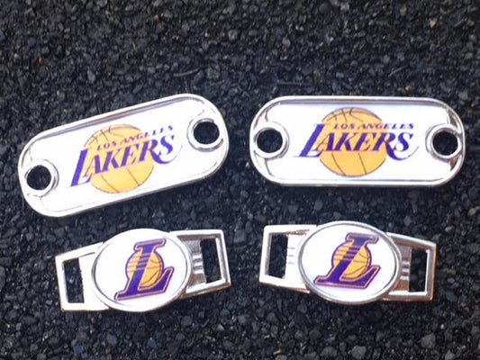 2 ~ Los Angeles Lakers NBA Paracord Charms Oval or Mini Dog Tag shoelace charms